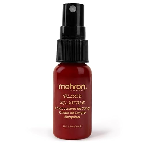 Mehron Makeup Blood Splatter | Professional Fake Spray Blood | Performance, Halloween, Face Paint, Costumes, & Special FX 1 fl oz (30 ml) | Made in