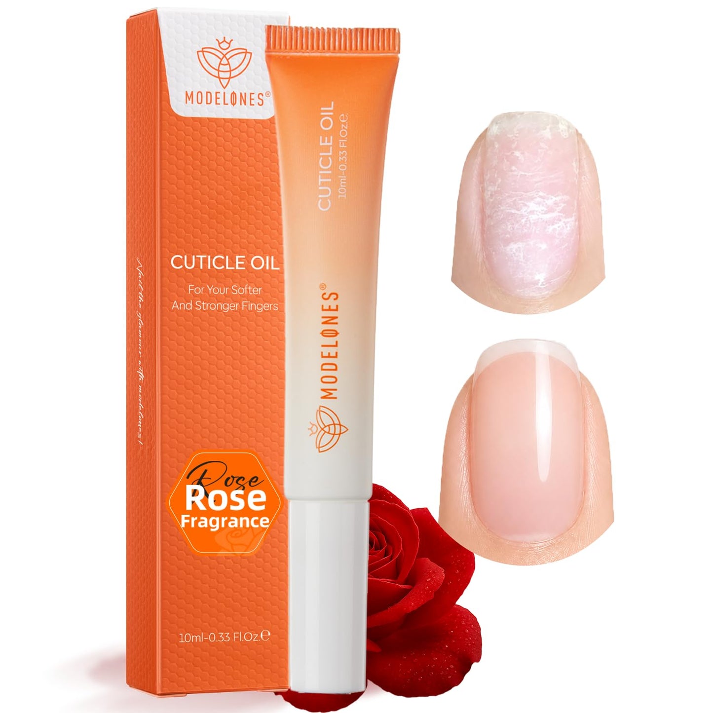 modelones Cuticle Oil Pen Rose for Growth and Strength Nail Growth Oil Cuticle Softener Quick Dry Nail Care Moisturize and Strengthen Damaged Nails Beauty and Personal Care modelones Default Title
