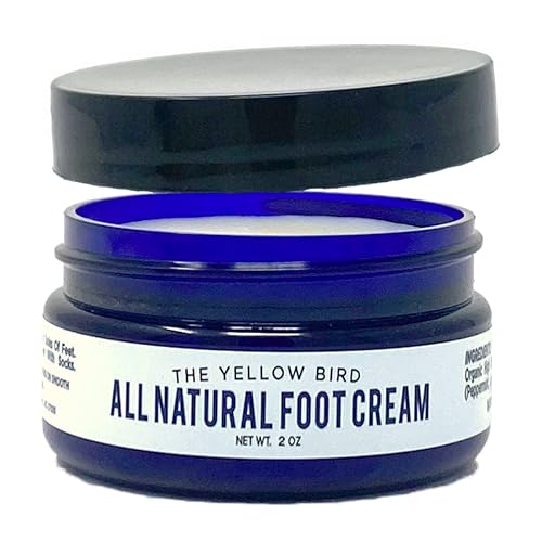 Yellow Bird Foot Cream - Hydrating Tea Tree Oil Foot Balm with Essential Oils. Natural Athletes Foot Treatment. Moisturizing Cracked Feet Repair
