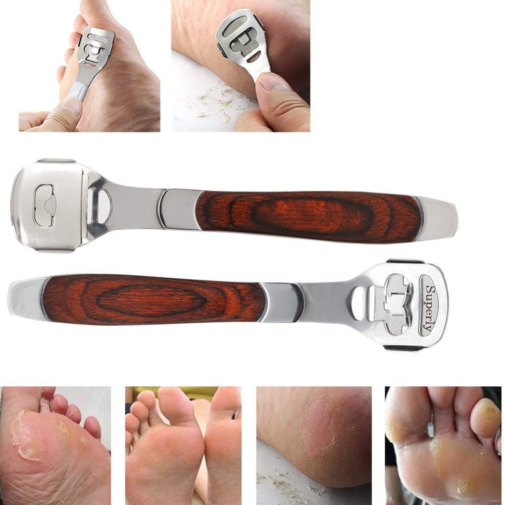 YIMART Foot Corn Removal Cutter Scraper with 10 Blades Cuticle Dead Skin Callus Remover Stainless Steel Professional Pedicure Tool Set