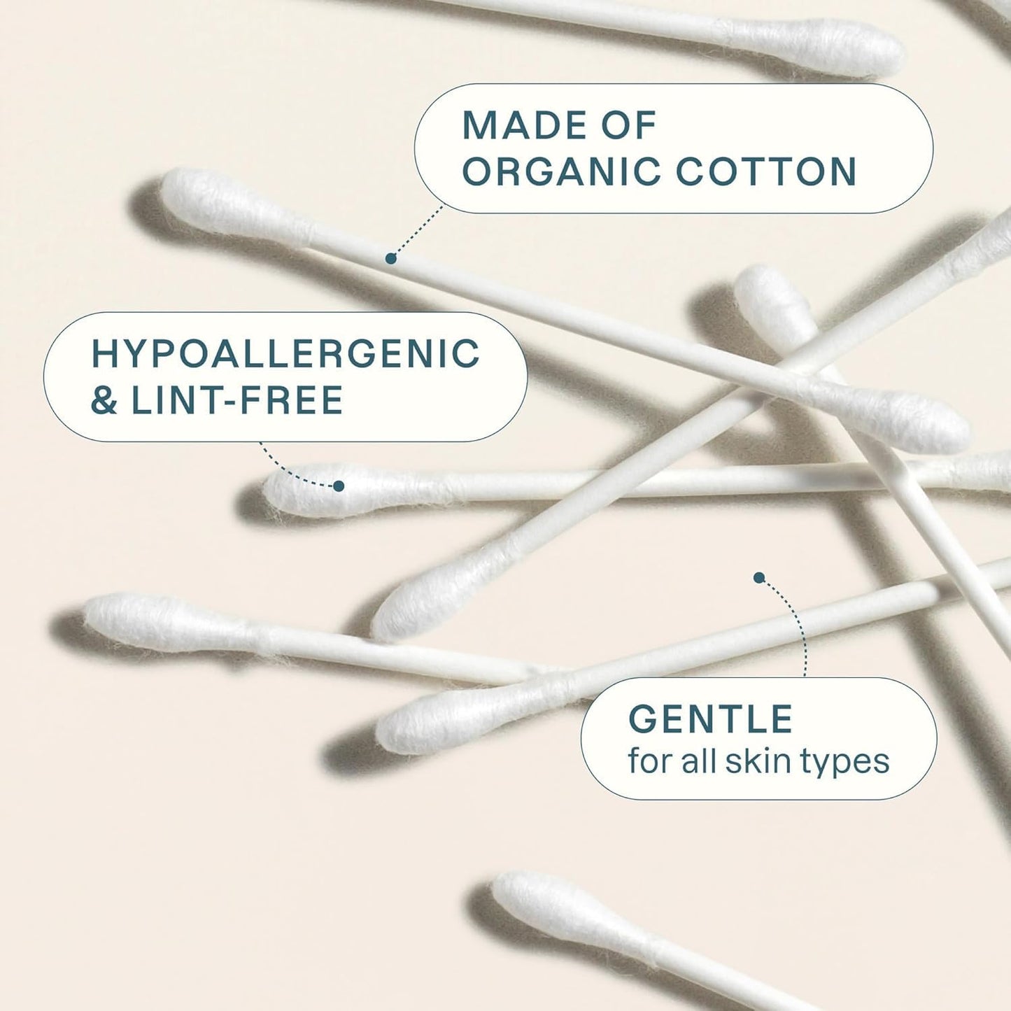 Cliganic Organic Cotton Swabs, 1500 Count - 100% Pure Natural Cotton, Chlorine-Free Hypoallergenic, Soft, Gentle & Absorbent Buds Beauty and Personal Care Cliganic