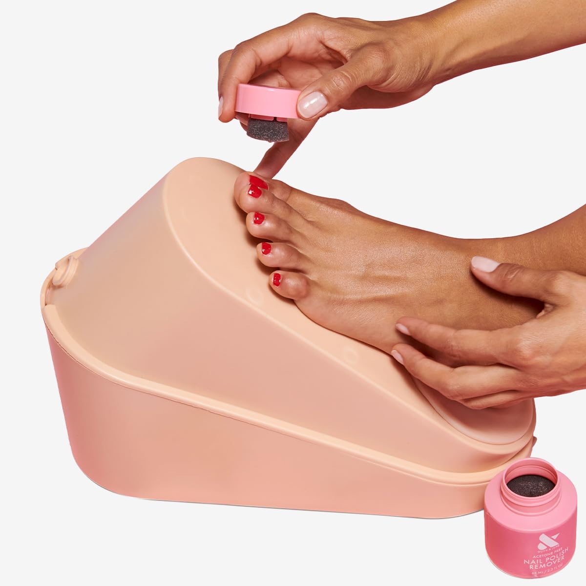 Olive & June Polish Remover Pot | Acetone-Free Nail Polish Remover with Sponge Lid for Mani + Pedi | No-Mess, Gentle & Effective Formula | Non Acetone Beauty and Personal Care Olive & June