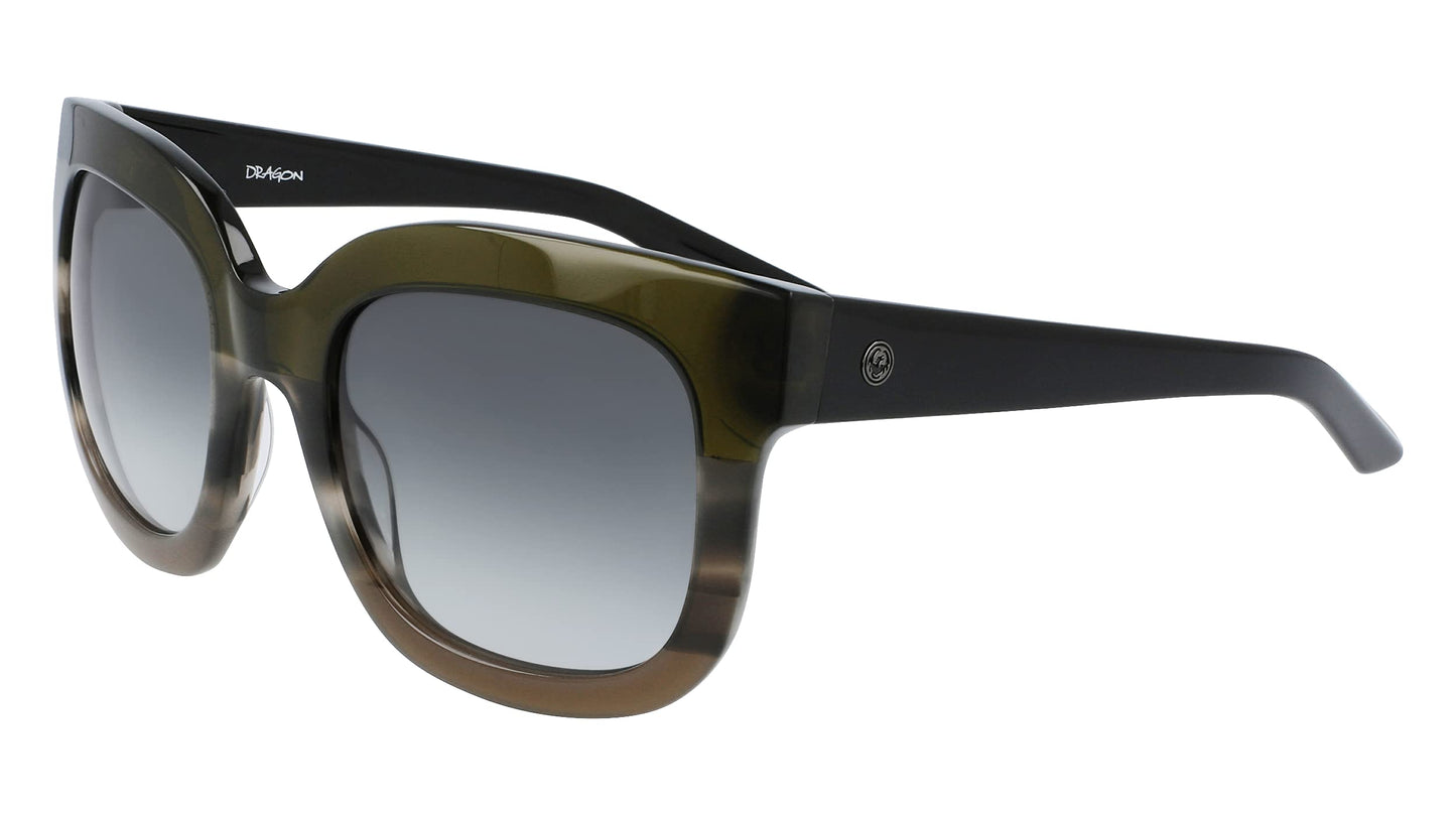 Dragon Women's Flo Olive Horn Gradient with LL Smoke Gradient Lens Sunglasses