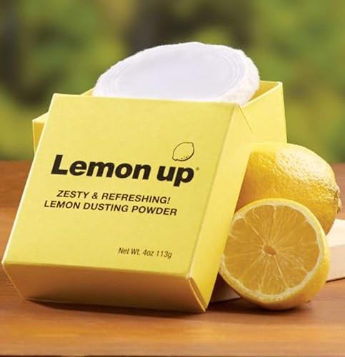 Limited Edition Lemon Up Dusting Powder 4 Oz! Lemony Scent Talc-Free Body Powder With Soft Puff! Made From Aloe Powder, Kaolin Clay, Jojoba Oil & Shea