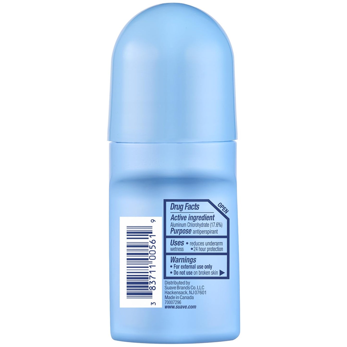 Suave Roll-On Deodorant for Women, Powder Fresh Scent - Antiperspirant Deodorant with 24H Sweat & Odor Protection, 2.7 Oz