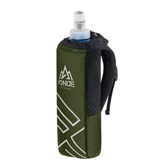 AONIJIE Quick Grip Handheld Water Bottle for Running, Hand Strap Hydration Pack with 500ml Handheld Soft Flask Water Bottle (Olive Green)