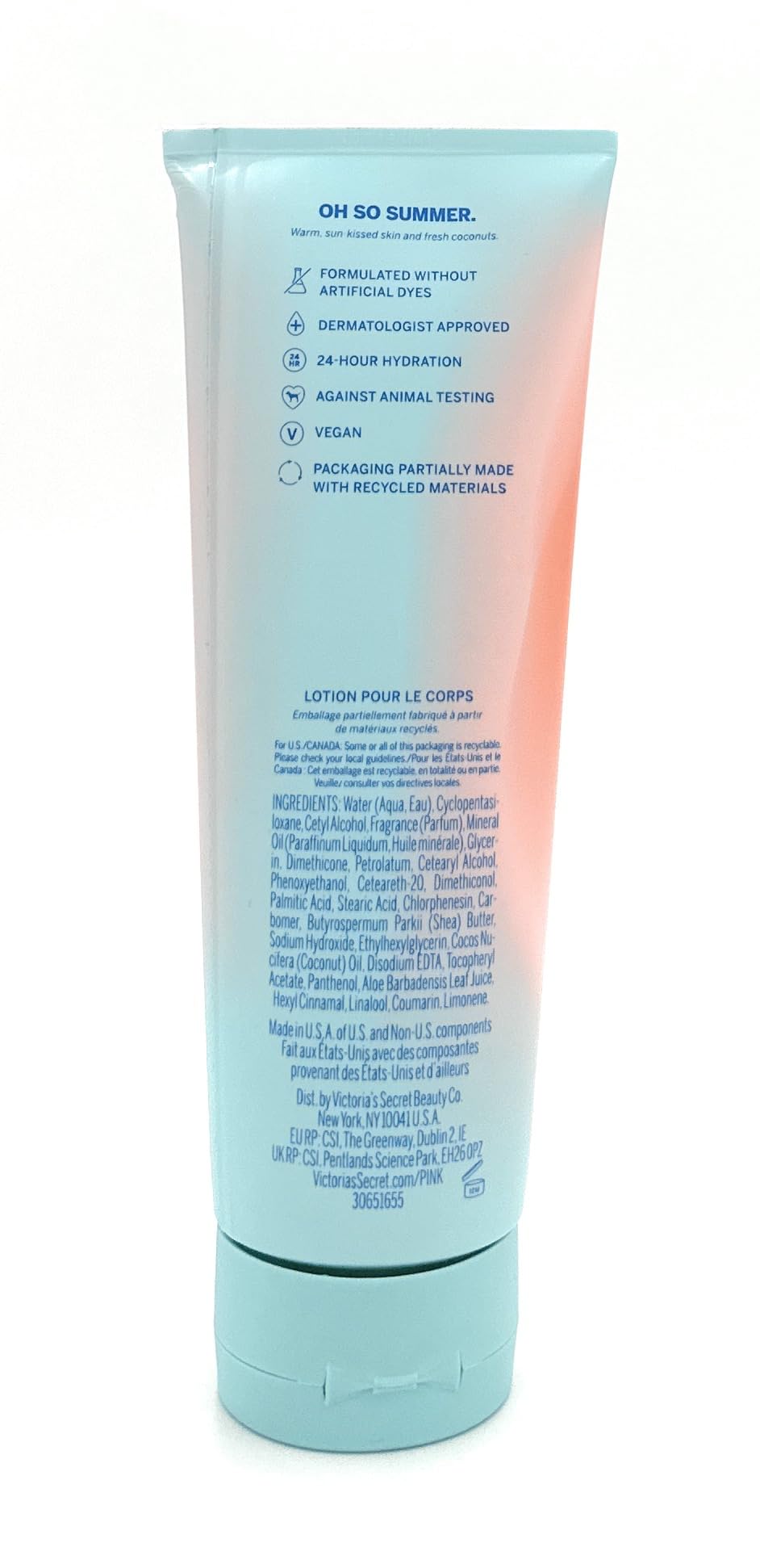 Victoria's Secret Pink Scented Body Lotion Coconut Coast 8.0 Fl Oz