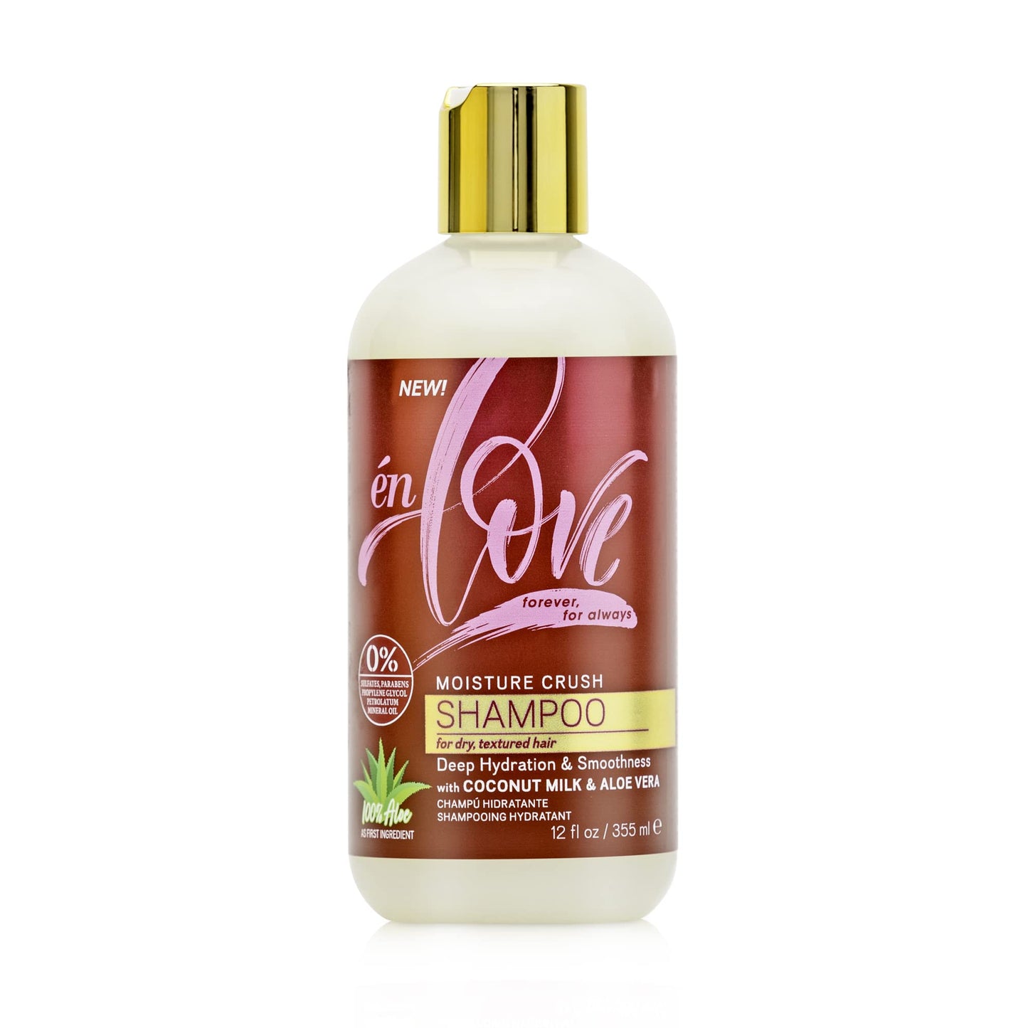 én Love Moisture Crush Shampoo for Curly & Wavy Hair with Natural Coconut Milk & Pure Aloe Vera for Deep Hydration | Deep Shine | Anti-frizz |