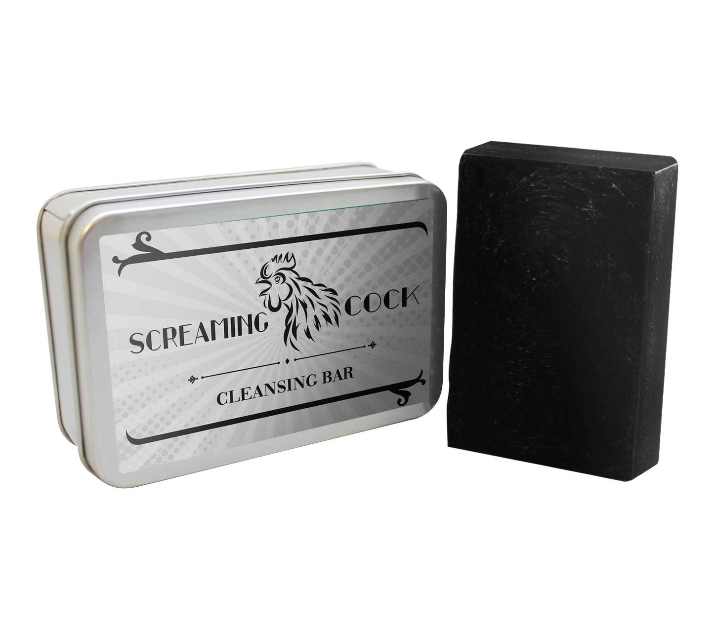 Gears Out Screaming Cock Cleansing Bar - Funny Vintage Crowing Rooster Design - Novelty Bath Soap for Men - Black Soap, Handcrafted, Made in the USA Beauty & Personal Care Gears Out