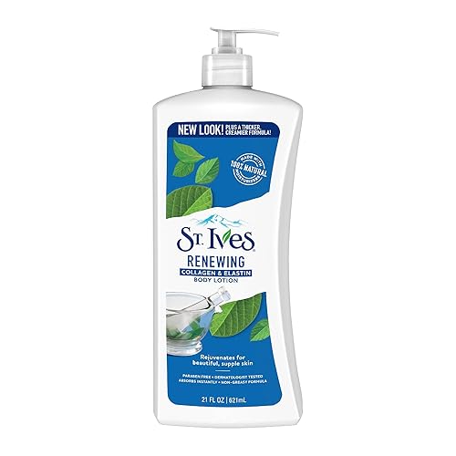 St Ives Body Lotion, Renewing Collagen & Elastin, 100% Natural Extracts for Healthy Skin, Paraben Free & Dermatologically Tested, 621 ml