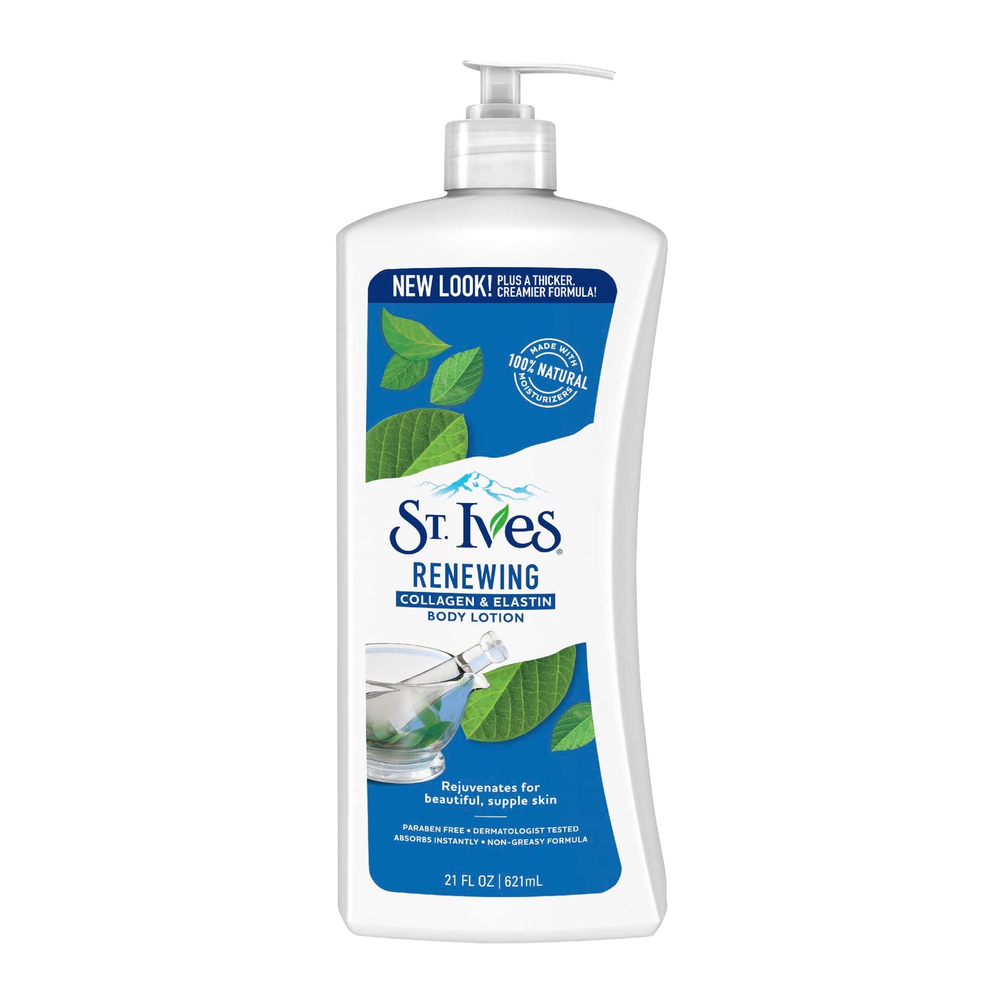 St Ives Body Lotion, Renewing Collagen & Elastin, 100% Natural Extracts for Healthy Skin, Paraben Free & Dermatologically Tested, 621 ml