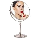 Ohotecy Makeup Mirror 8" Magnifying Mirror 1/10X Magnification, Large Table top Double-Sided Swivel Vanity Mirror Chrome Finish