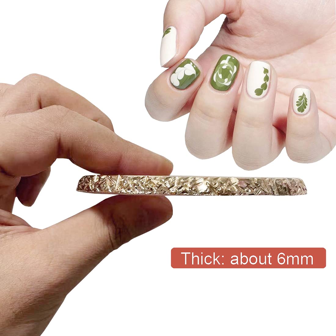 Resin Nail Art Palette, Nail Painting Mixed Color Palette, Gilded Edge Nail Gel Color Makeup Display Board Pallet (White) Beauty and Personal Care GAOSENLONK