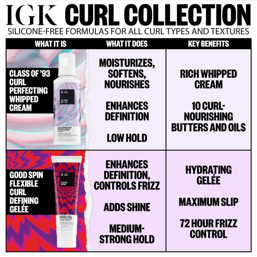 IGK GOOD SPIN Flexible Curl Defining Gelee | Hydrating + Frizz Control + Hold | Vegan + Cruelty Free | 4.75 Oz