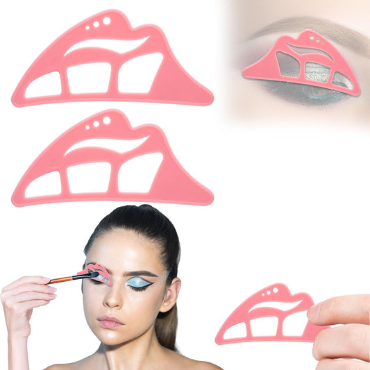 NFAMRZCAR 2PC Eyeshadow Stencil 5 in 1 Silicone Eyeshadow Tool,Reusable Eye Makeup Aid Stencils,Eye Makeup Aid, for Make Up Beginners&Women (Pink)