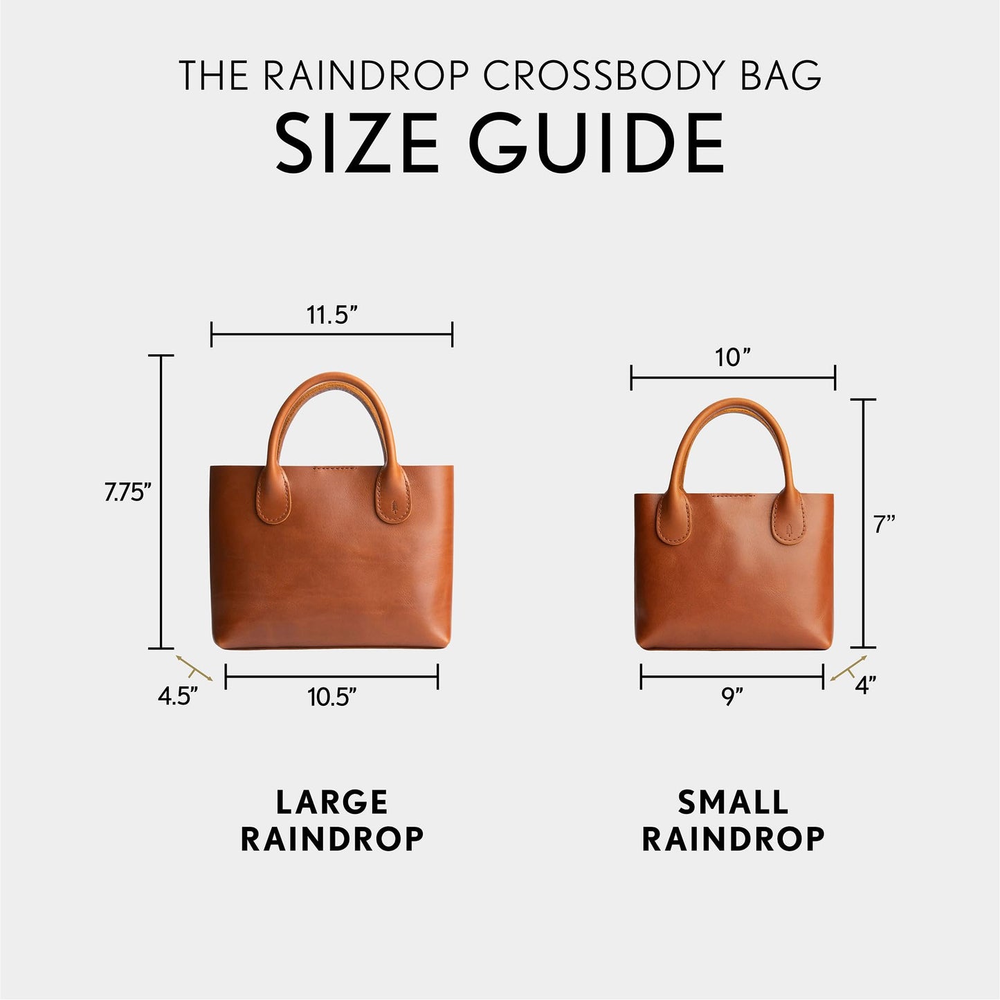 Portland Leather Goods Raindrop Crossbody Bag - Adjustable Leather Purse & Shoulder Bag with Magnetic Closure & Carrying Handles - Handmade from…