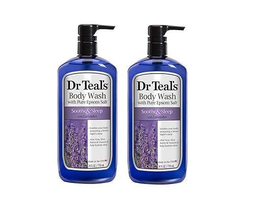 Dr. Teal's Lavender Body Wash Gift Set (2 Pack, 24oz Ea.) - Soothe & Sleep Lavender with Essential Oils Blended with Pure Epsom Salt - Ease Aches