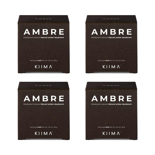 KIIMA Refillable Deodorant Ambre Refill, Kit Premium Natural Deodorant For Men formulated without Aluminum or Parabens, Long-lasting, Odor Protection Beauty and Personal Care KIIMA