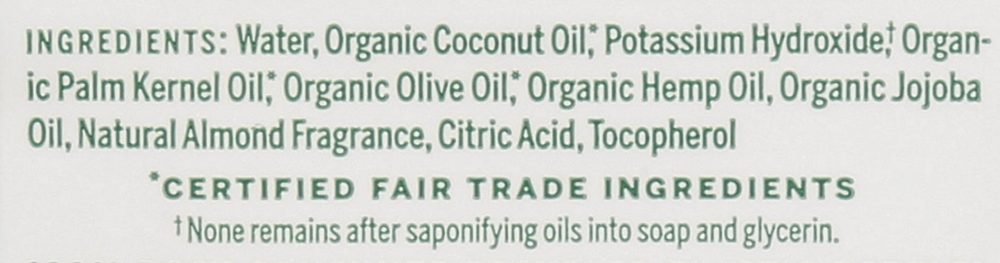 Dr. Bronner's 18-in-1 Hemp Almond Pure-Castile Liquid Soap, 1 Pound (Pack of 1).