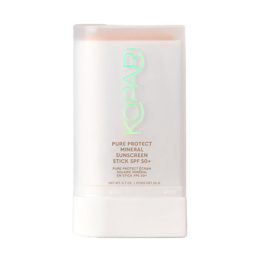 Kopari PURE PROTECT 100% Mineral Sunscreen Stick SPF 50+ Clear Zinc Oxide Face and Body Sunscreen with Hydrating Argan Oil, Shea Butter, Sheer Finish