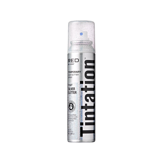 Red By Kiss Tintation Glitter Spray - Long-Lasting Body & Hair Sparkle, Quick-Drying, Waterproof for Events, Parties, Festival Rave, Prom