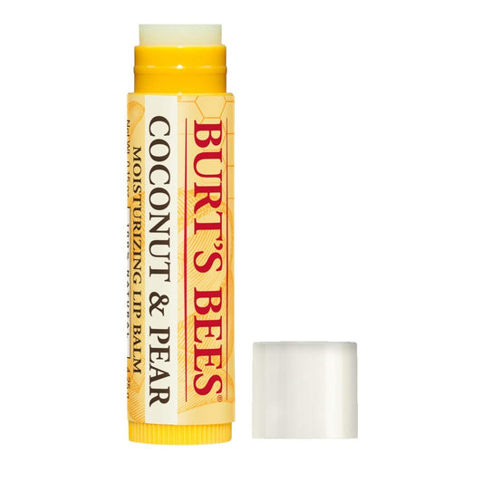 Burt's Bees 100% Natural Moisturizing Lip Balm, Coconut & Pear with Beeswax & Fruit Extracts - 4 Tubes
