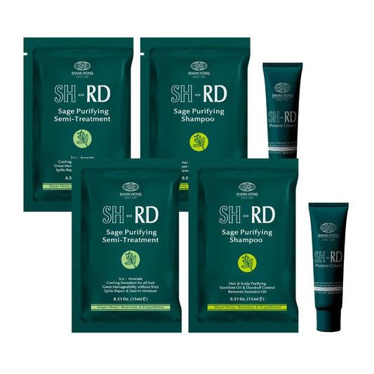 SH-RD Scalp Purifying Essentials for Travel & Trial | Sage Shampoo and Conditioner, Protein Cream | Hotel Size Set for Oily Hair Anti-Dandruff Beauty & Personal Care SH-RD