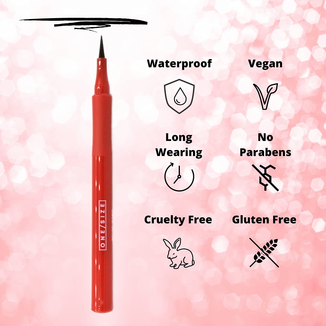 ONE/SIZE by Patrick Starrr Point Made Waterproof Liquid Eyeliner Pen - 24-Hour Longwear, Smudgeproof, Precise Black Makeup Eye Liner, Vegan, Cruelty