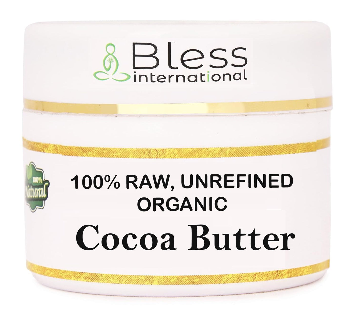 Organic Raw Cocoa Butter 100% Pure,Natural & Unrefined| Skin Moisturizer For Face, Body & Hair| 8 OZ/230 GM Ivory / White Grade A | DIY Creams, Balms Beauty and Personal Care Bless International Default Title