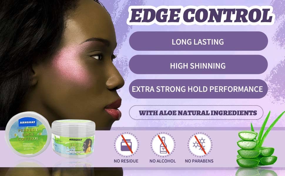 ARHGOAT Edge Control Perfect Performance Long Lasting No White Residue Extreme Strong Hold High Shining with Aloe Natural Formula Hair Gel for Women