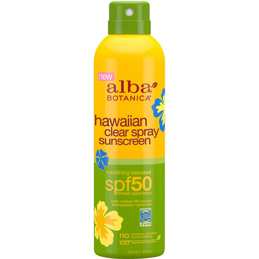 Alba Botanica Hawaiian, Coconut Spray Sunscreen SPF 50 6 oz (Pack of 5)5