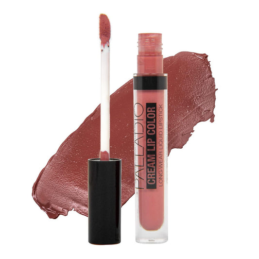 Palladio Long-Wear Cream Lip Color Liquid Lipstick, transfer proof high intensity color pigment, smooth lightweight formula, cream color matte finish