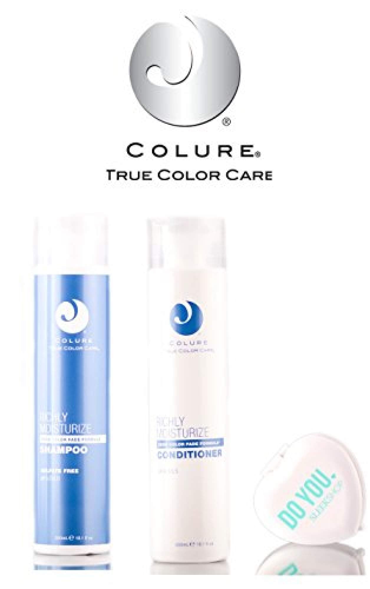 Colure True Color Care Richly Moisturize Shampoo & Conditioner DUO Set (with Sleek Compact Mirror) (10.1 oz / 300ml Kit)