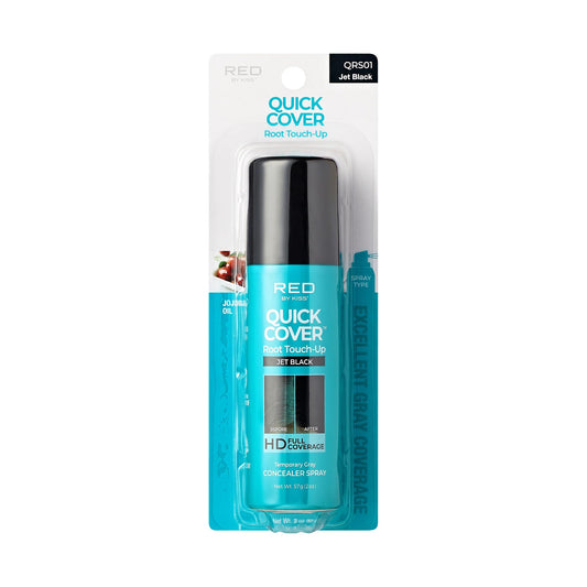 Red by Kiss Quick Cover Root Touch-Up Spray, Waterproof & Smudge-Proof Gray Coverage, Quick-Dry Formula with Jojoba Oil, Lightweight & Travel-Friendly