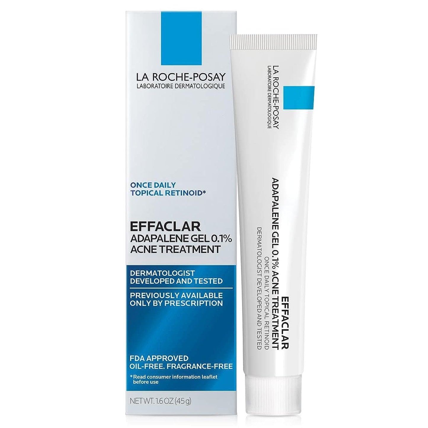 La Roche-Posay Effaclar Adapalene Gel 0.1% Acne Treatment, Retinoid Cream, Acne Medication Gel for Blackheads & Whiteheads, Oil Free, Helps Clear Beauty and Personal Care La Roche-Posay