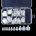YIMART 500Pcs Fake Toenail Tips Set Nail Art Toe Decoration Full Cover False Toe Nail Tips for DIY Salon Foot Manicure Sticker Tools (White With Box)