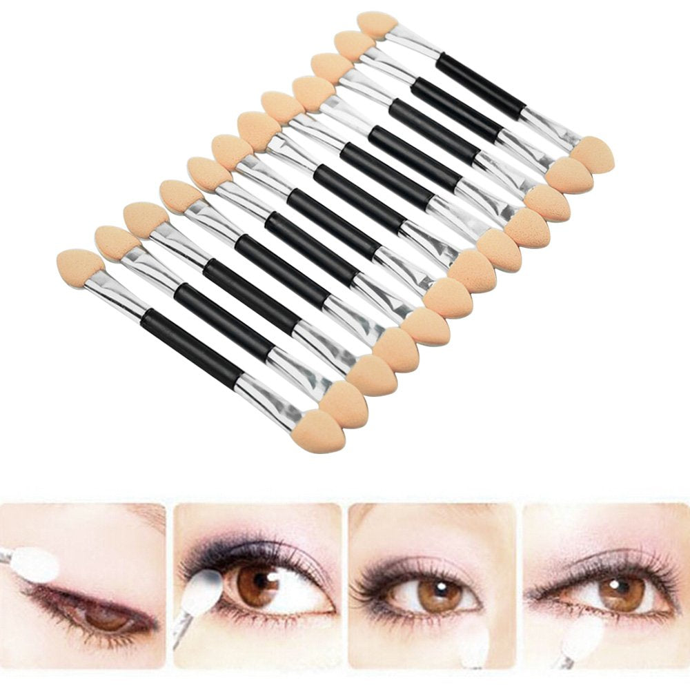 Polytree 12x Makeup Double-End Eye Shadow Sponge Brushes Applicator Cosmetic Beauty Tool