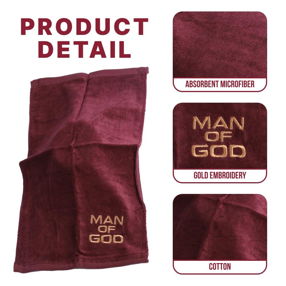 Embroidered Hand Towels - 'Man of God' - Gifts for Pastor, Clergy, & Ministers - Pastor Towel - Hand Towel with Gold Lettering Swanson Christian…