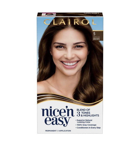 Clairol Nice'n Easy Permanent hair Color 5 Medium Brown