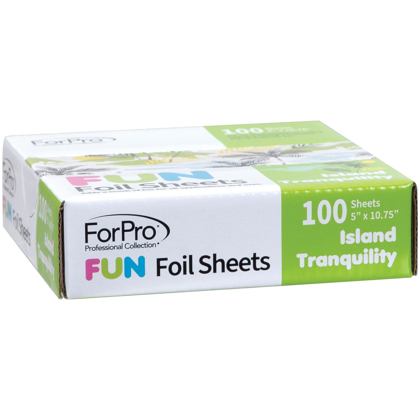 ForPro FUN Island Tranquility 5" Foil Sheets, Aluminum Hair Foils for Color Application and Highlighting Services, Food Safe, Pop-Up Dispenser, 5” W x