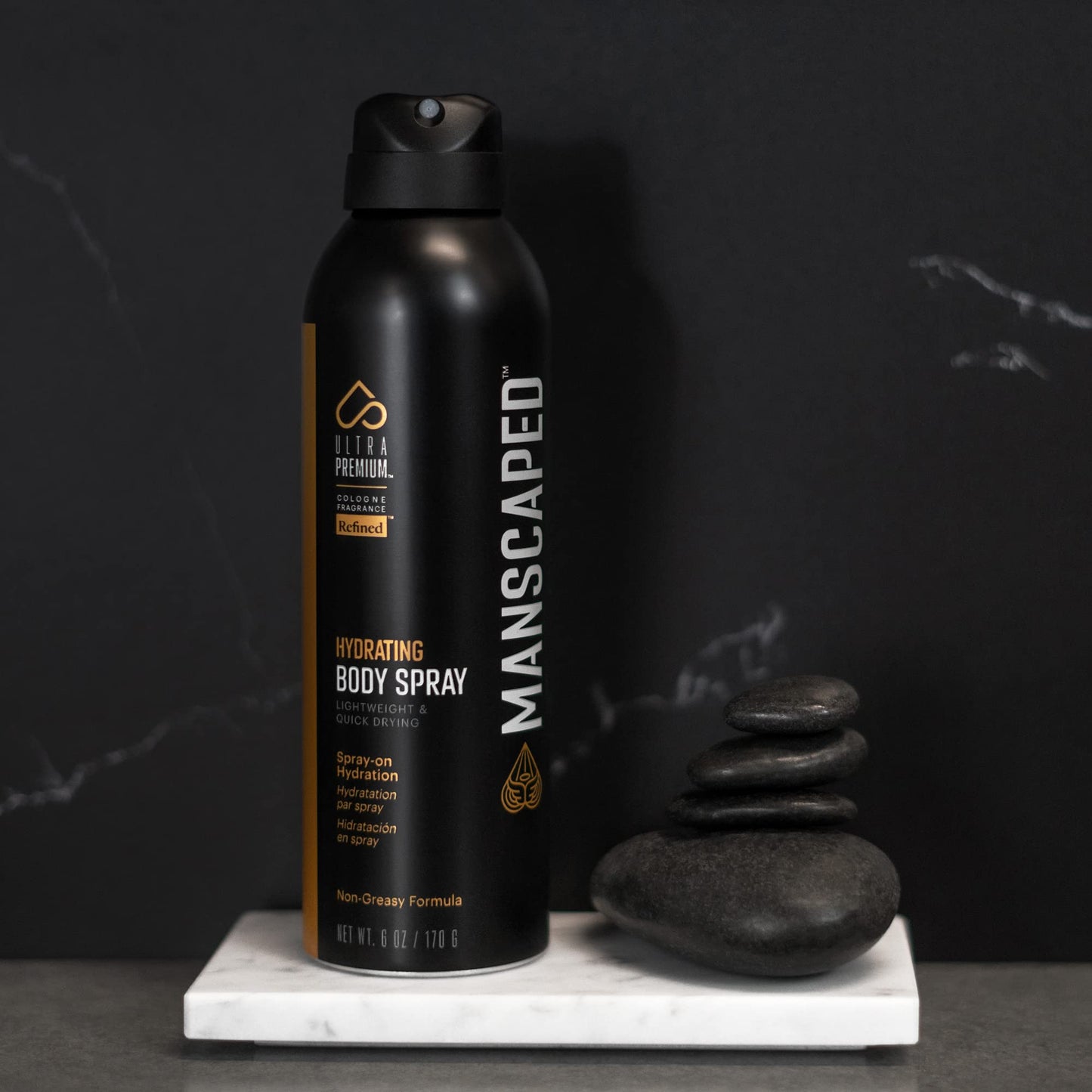 MANSCAPED® UltraPremium Hydrating Body Spray, Non-Greasy Quick Drying Spray-On Moisturizer Formula with Red Algae and Hyaluronic Acid