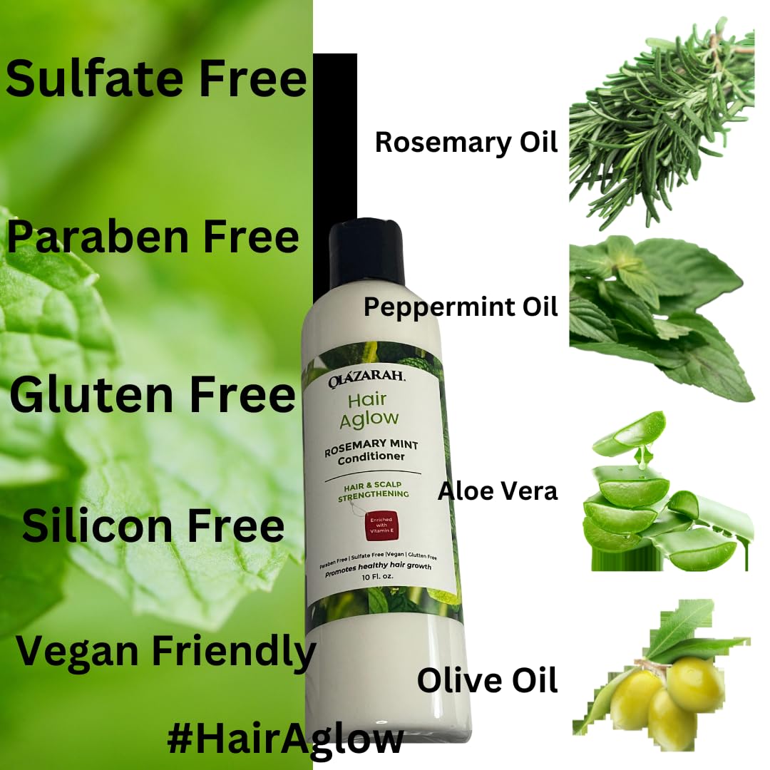 Rosemary & Mint Hair & Scalp Bundle | Strengthening Shampoo, Conditioner, Leave-In Conditioner, Leave-In Mist Spray, Oil Serum & Styling Gellie