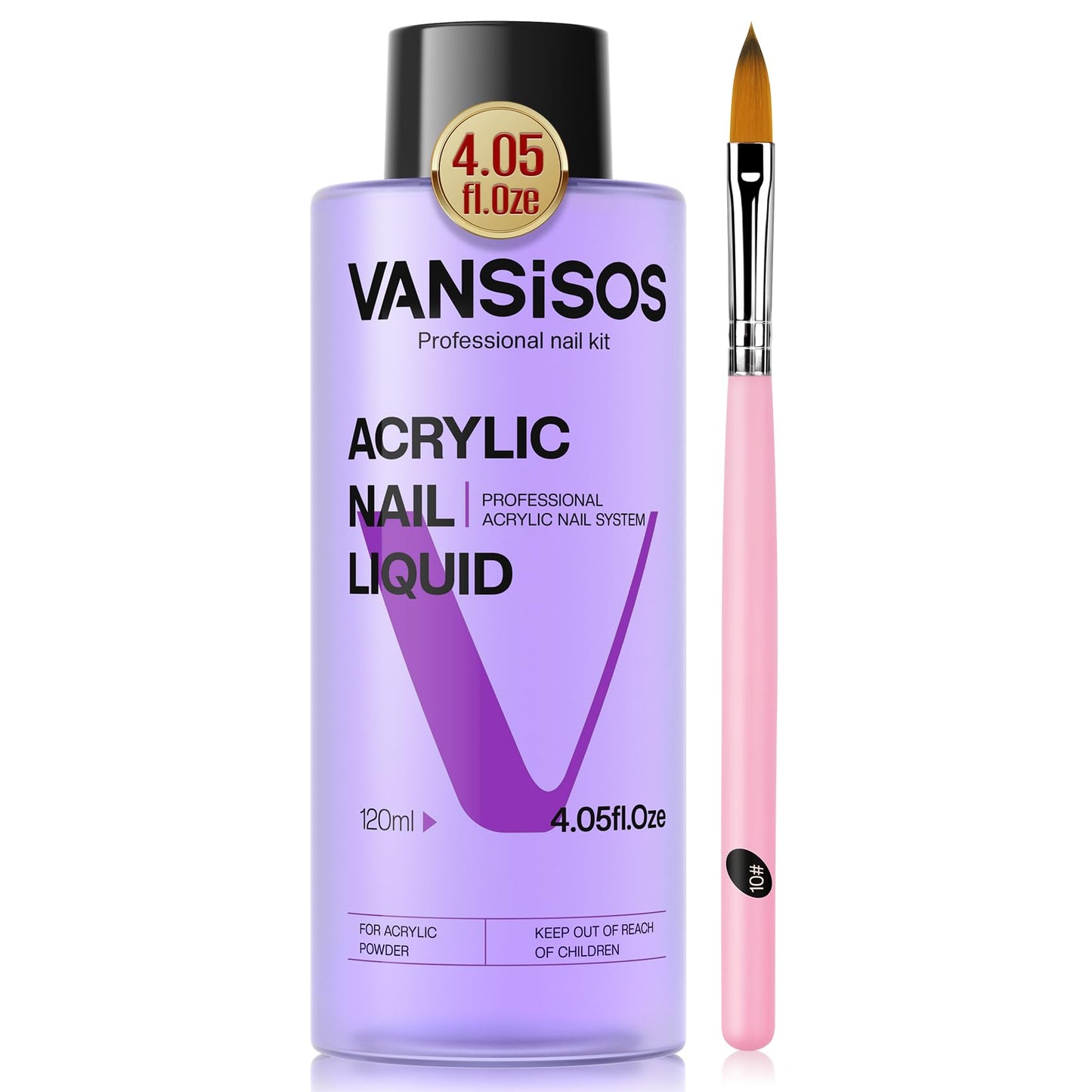 VANSISOS Monomer Acrylic Nail Liquid: 4fl.oz Professional EMA Acrylic Liquid Monomer with Nail Brush for Beginners at Home DIY Nail Salon Use Beauty and Personal Care VANSISOS Default Title