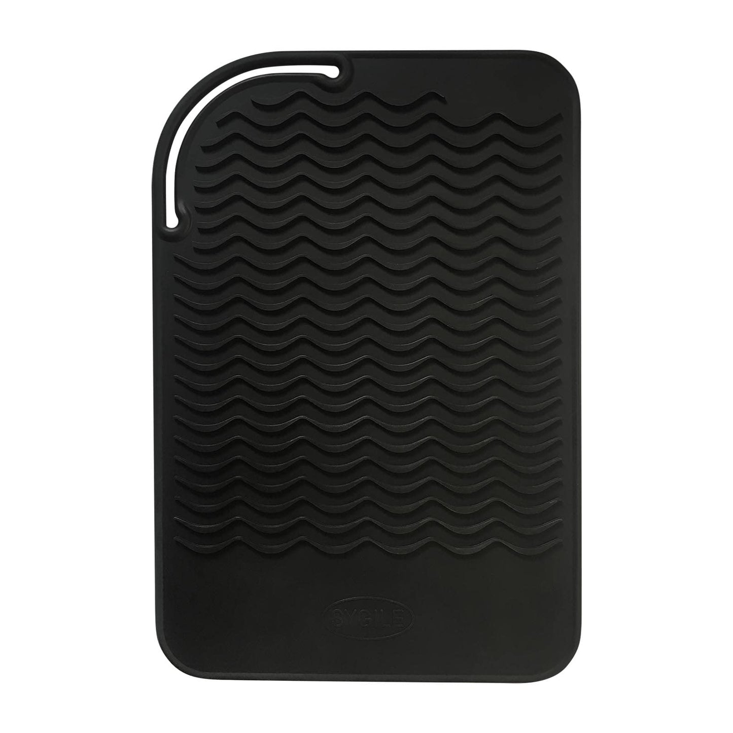 SYGILE 11" X 7.5" 5.6 oz Large Heat Resistant Silicone Travel Salon Hair Styling Tools Cooling Mat, Anti-Heat Pad Cover for Hair Straightener, Curling