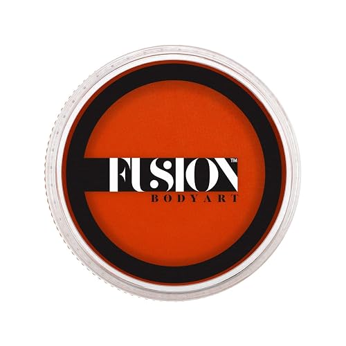 Fusion Body Art Pro Face Paint | Prime Orange Zest (32gm), Professional Quality Water Activated Face and Body Paint Supplies Single Makeup Cake