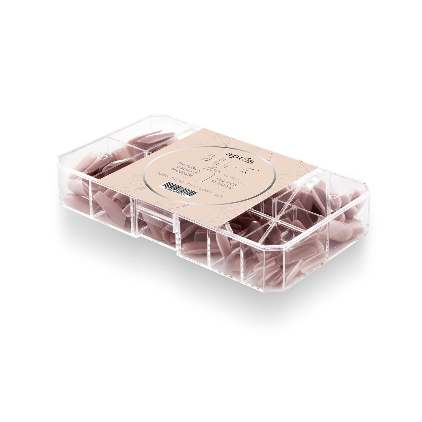 Apres Neutrals Gel-X Mia Box Of Press On Nails, 11 Sizes 00-9, Soft Gel Nail Tip Box (150pcs) (Natural Square Medium, 150pcs) Beauty & Personal Care APRÉS