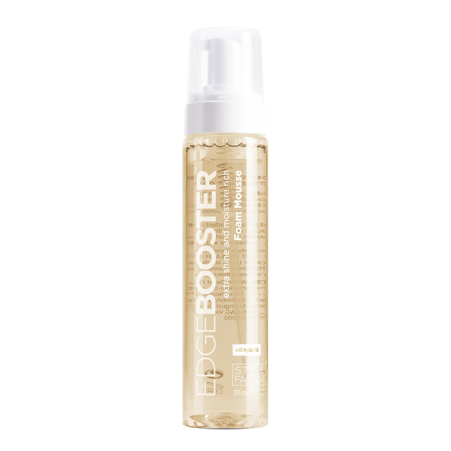 Style Factor EDGE BOOSTER Extra Shine & Moisture Rich Foam Mousse | Lightweight Styling for Curls, Waves, Braids, Locs & Protective Styles | Volume