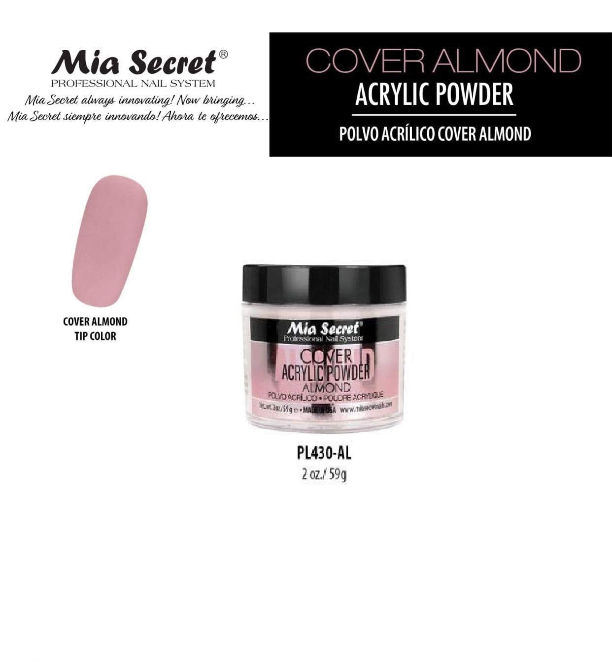 Mia Secret Professional Nail System Cover Acrylic Powder New item 2020 ! (2oz COVER ALMOND) Beauty & Personal Care Mia Secret