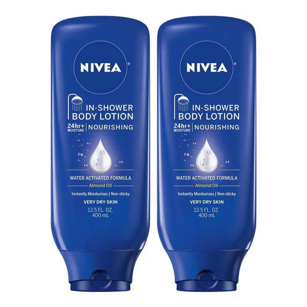 NIVEA In-Shower Body Lotion Nourishing 13.5 oz(Pack of 2)