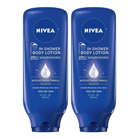 NIVEA In-Shower Body Lotion Nourishing 13.5 oz(Pack of 2)